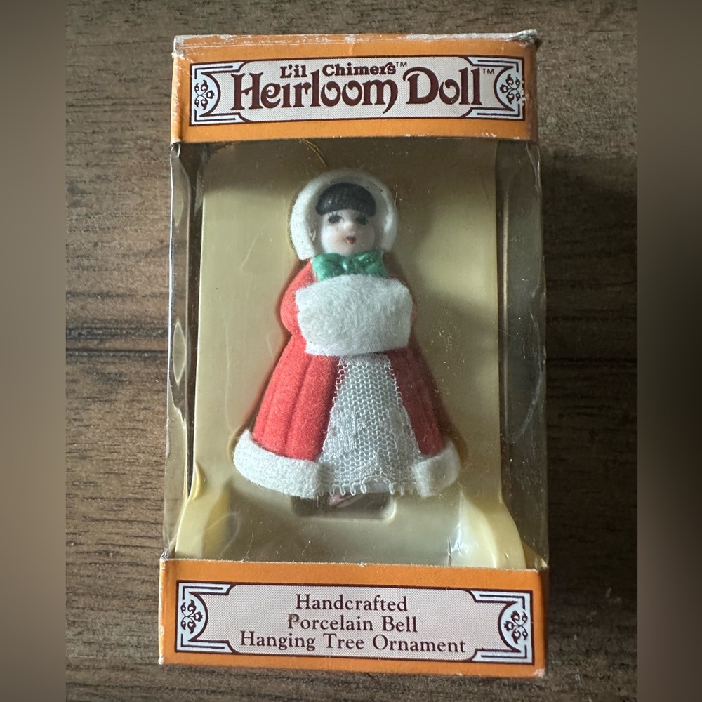 VTG. L’il Chimers Heirloom Doll Handcrafted Porcelain Bell Ornament